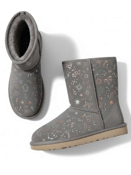 UGG Shoes - UGG Classic Mini Zodiac Boots Grey Size 8 NWOB